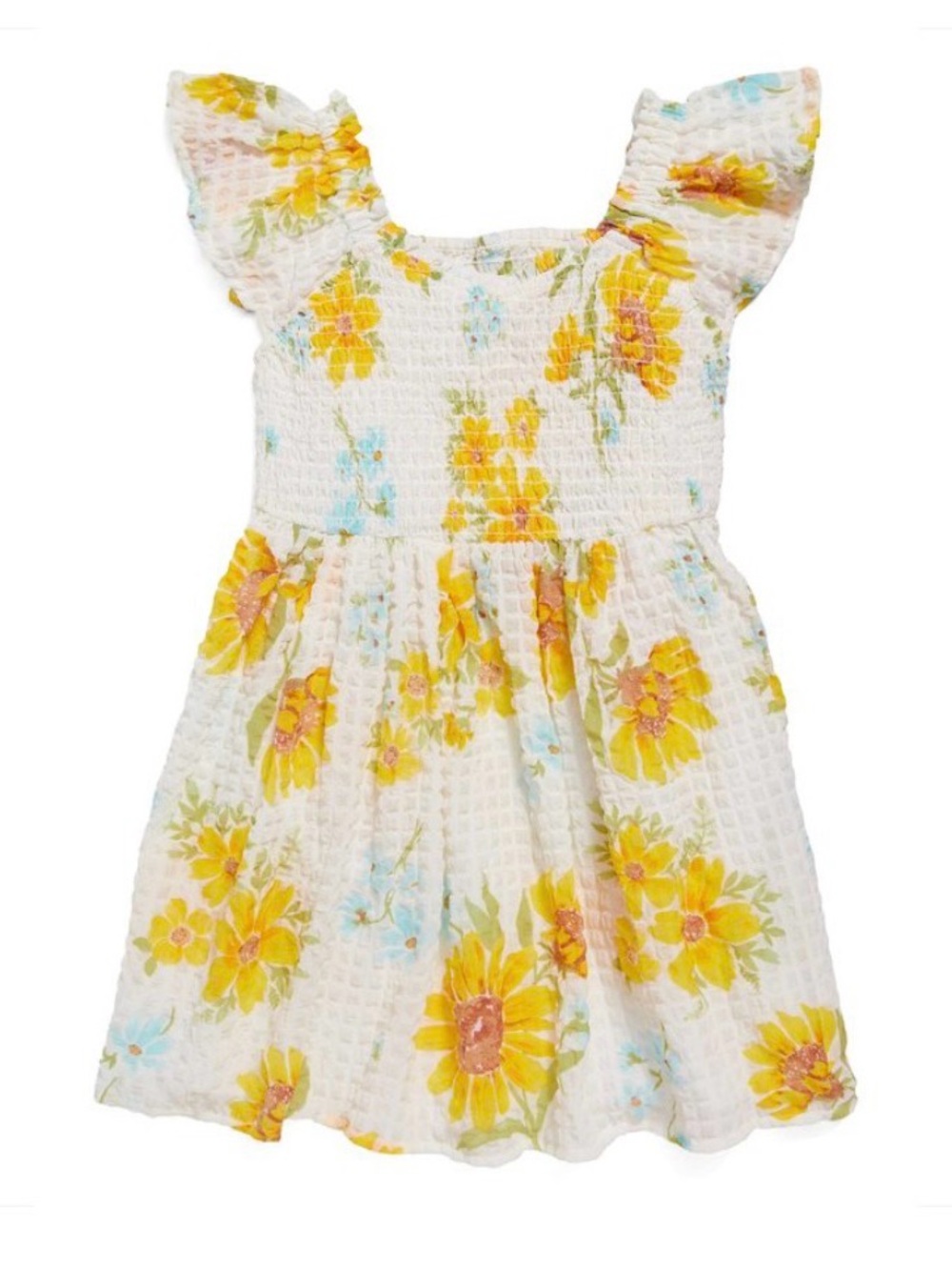 Old Navy, Toddler Girls' Yellow Floral Smocked Sundress, 3T